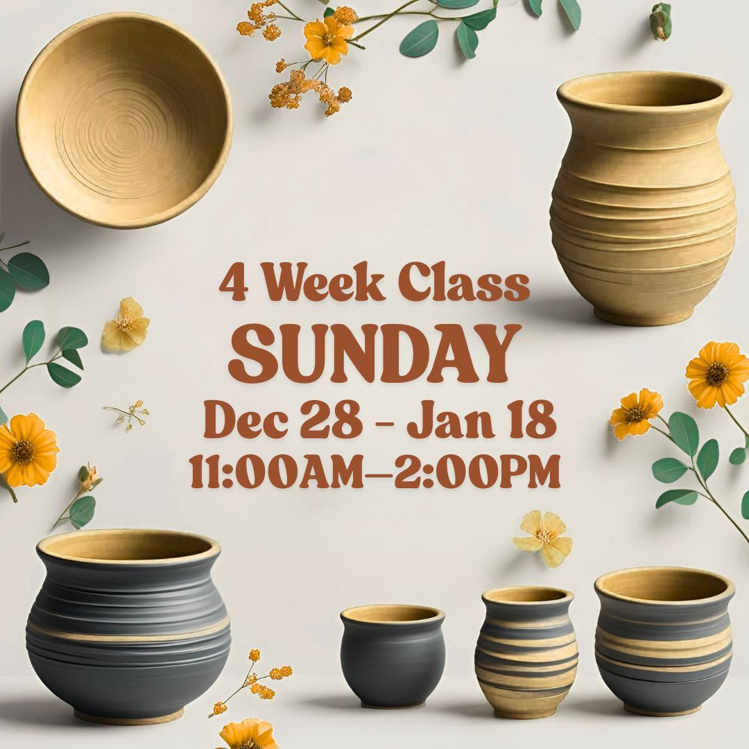 4 Week Class, Sunday, December 28-January 18, 11:00am - 2:00pm