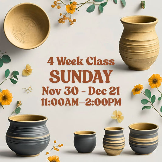 4 Week Class, Sunday, November 30-December 21, 11:00am - 2:00pm
